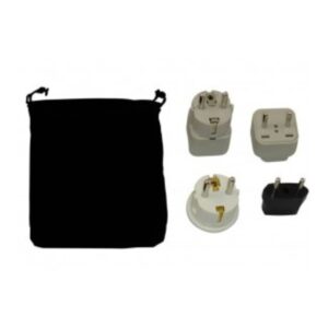 Power Plug Adapters Kit with Travel Carrying Pouch
