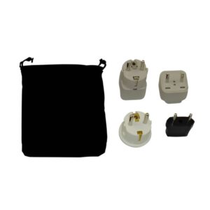 Maldives Power Plug Adapters Kit with Travel Carrying Pouch - MV
