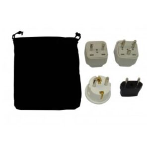 Estonia Power Plug Adapters Kit with Travel Carrying Pouch