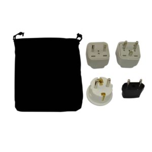 Falkland Islands Power Plug Adapters Kit with Travel Carrying Pouch