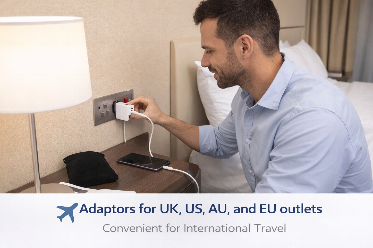 Scotland Power Plug Adapters Kit with Travel Carrying Pouch