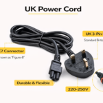 3-pin Plug to IEC C5 Power Cord – 6ft power cord with UK plug