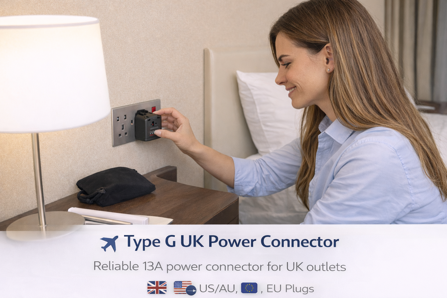 Type G E Electrical AC Female Connector for UK 13 Amps