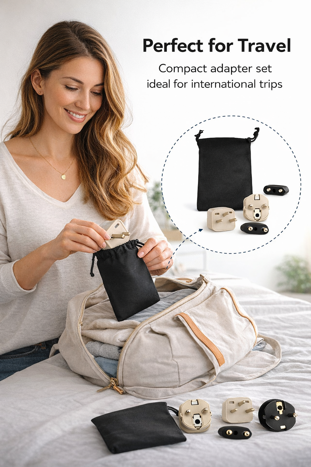 Saint Helena Power Plug Adapters Kit with Travel Carrying Pouch - SH