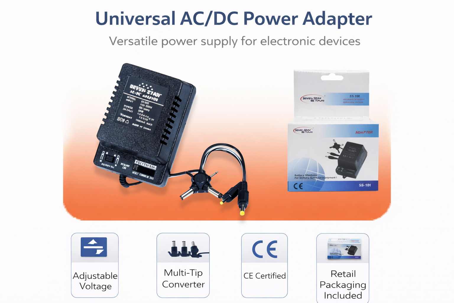 Universal AC/DC Adapter SS-104 Multi-Voltage Power Supply
