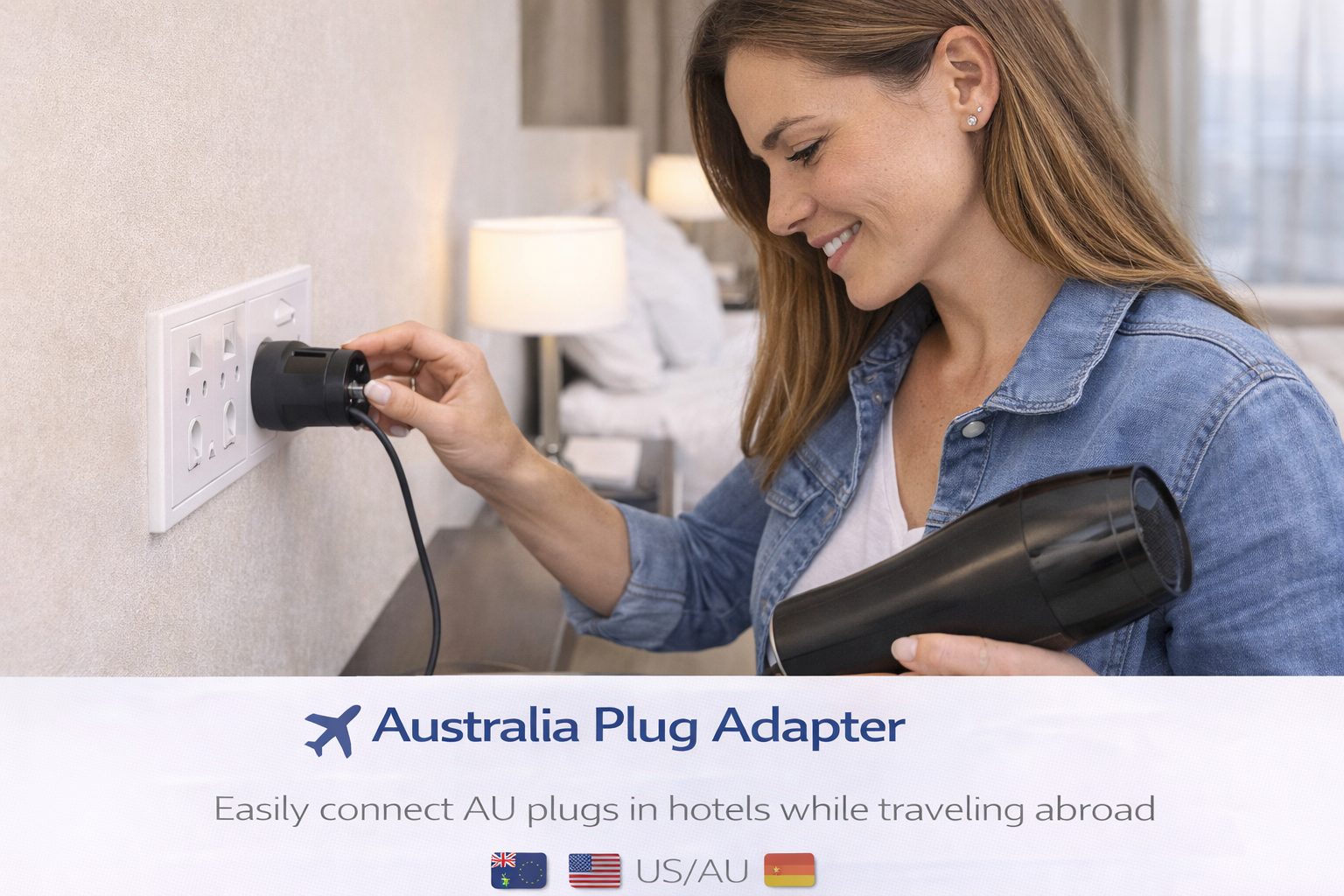 Type I 10A Male Power Plug - Australia & New Zealand Rewirable