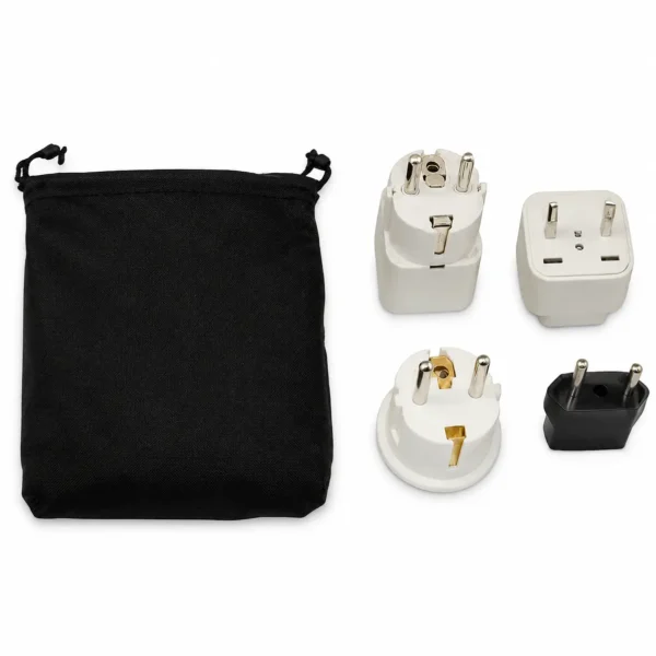 Universal International Travel Power Plug Adapter Kit with Carrying Pouch for Worldwide Use