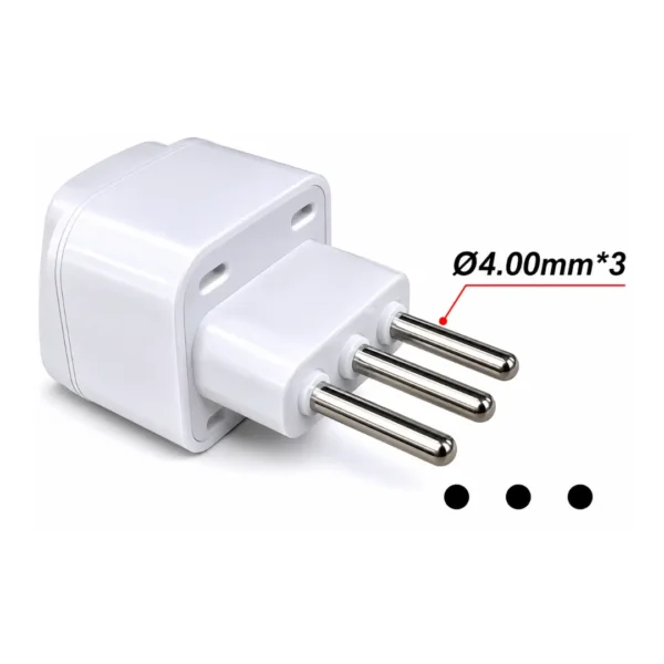 WonPro WA-12A Grounded Travel Plug Adapter for Italy & Uruguay – 10A250V Universal Power Adapter